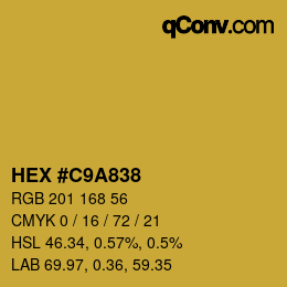 Color code: HEX #C9A838 | qconv.com