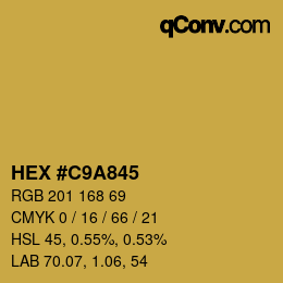 カラーコード: HEX #C9A845 | qconv.com