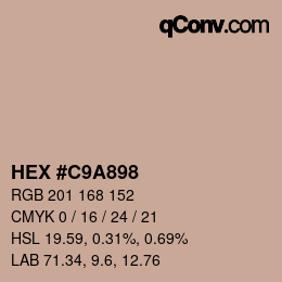 Color code: HEX #C9A898 | qconv.com