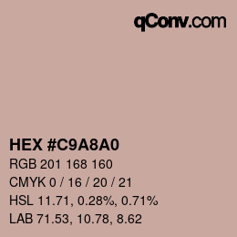 Color code: HEX #C9A8A0 | qconv.com
