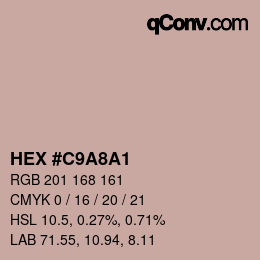 Color code: HEX #C9A8A1 | qconv.com
