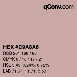 Color code: HEX #C9A8A6 | qconv.com