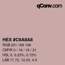 Farbcode: HEX #C9A8A8 | qconv.com