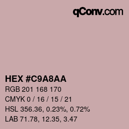 Color code: HEX #C9A8AA | qconv.com