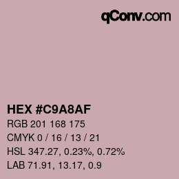 カラーコード: HEX #C9A8AF | qconv.com