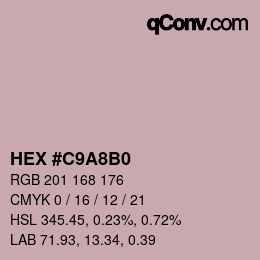 Color code: HEX #C9A8B0 | qconv.com