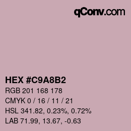 カラーコード: HEX #C9A8B2 | qconv.com
