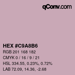Color code: HEX #C9A8B6 | qconv.com