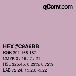 Color code: HEX #C9A8BB | qconv.com
