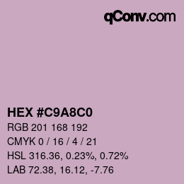 Color code: HEX #C9A8C0 | qconv.com