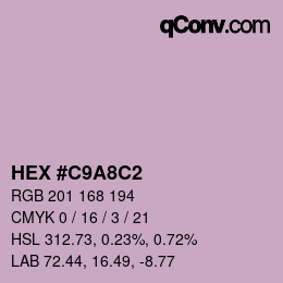Código de color: HEX #C9A8C2 | qconv.com