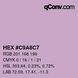 Color code: HEX #C9A8C7 | qconv.com