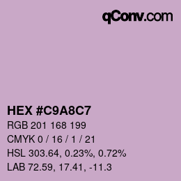 Código de color: HEX #C9A8C7 | qconv.com