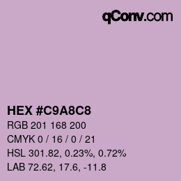 Farbcode: HEX #C9A8C8 | qconv.com
