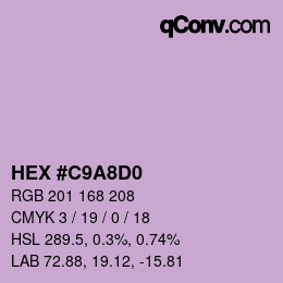 Color code: HEX #C9A8D0 | qconv.com