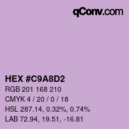 カラーコード: HEX #C9A8D2 | qconv.com