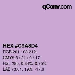カラーコード: HEX #C9A8D4 | qconv.com