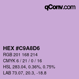 Color code: HEX #C9A8D6 | qconv.com