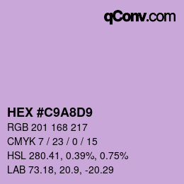 Farbcode: HEX #C9A8D9 | qconv.com