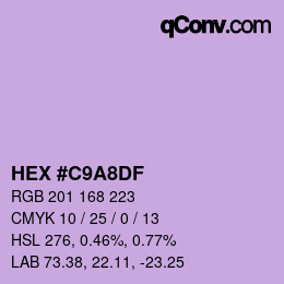 Color code: HEX #C9A8DF | qconv.com