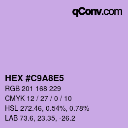 Color code: HEX #C9A8E5 | qconv.com