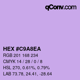 Color code: HEX #C9A8EA | qconv.com