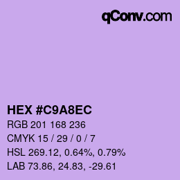カラーコード: HEX #C9A8EC | qconv.com