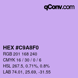 Color code: HEX #C9A8F0 | qconv.com