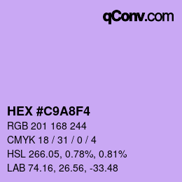 カラーコード: HEX #C9A8F4 | qconv.com