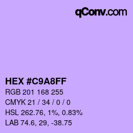 Color code: HEX #C9A8FF | qconv.com