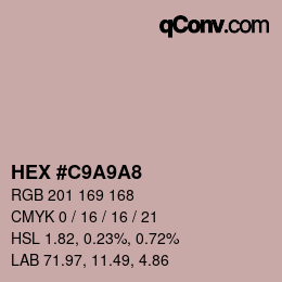 Color code: HEX #C9A9A8 | qconv.com