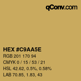 Code couleur: HEX #C9AA5E | qconv.com