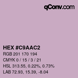 Color code: HEX #C9AAC2 | qconv.com