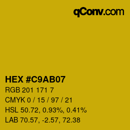 Color code: HEX #C9AB07 | qconv.com