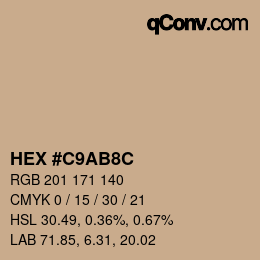 Color code: HEX #C9AB8C | qconv.com