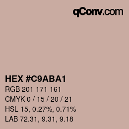 Color code: HEX #C9ABA1 | qconv.com