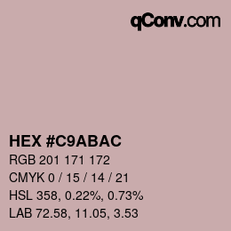 カラーコード: HEX #C9ABAC | qconv.com