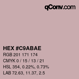 Color code: HEX #C9ABAE | qconv.com