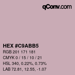 颜色代码: HEX #C9ABB5 | qconv.com