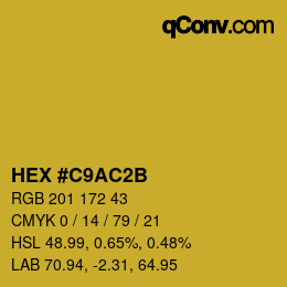 Color code: HEX #C9AC2B | qconv.com