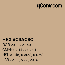 Color code: HEX #C9AC8C | qconv.com