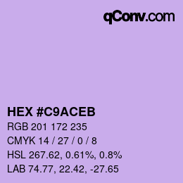 Color code: HEX #C9ACEB | qconv.com