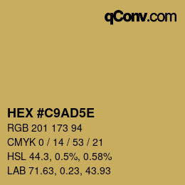 Código de color: HEX #C9AD5E | qconv.com