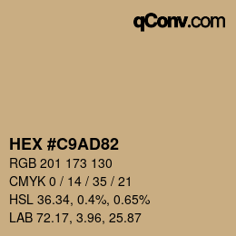 カラーコード: HEX #C9AD82 | qconv.com