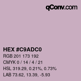Color code: HEX #C9ADC0 | qconv.com