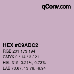 Color code: HEX #C9ADC2 | qconv.com