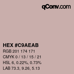 カラーコード: HEX #C9AEAB | qconv.com