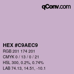 カラーコード: HEX #C9AEC9 | qconv.com
