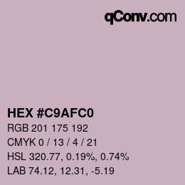 Color code: HEX #C9AFC0 | qconv.com