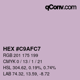 Color code: HEX #C9AFC7 | qconv.com